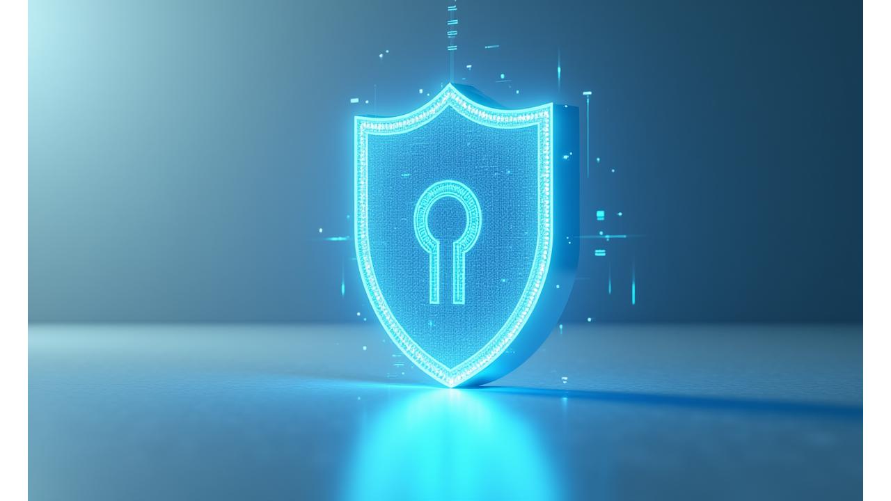 Digitaler Schild symbolisiert Datenschutz und Sicherheit