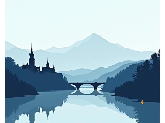 Stilisierte Silhouette von Heidelberg mit dem Schloss, symbolisiert den Standort von Ebenholz Echo