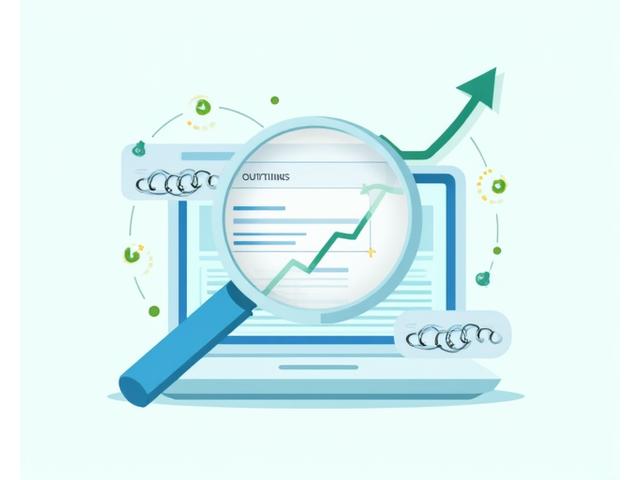 Infografik, die SEO-Elemente wie Keywords, Backlinks und Content-Optimierung für Blogs veranschaulicht